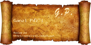 Ganzl Pál névjegykártya